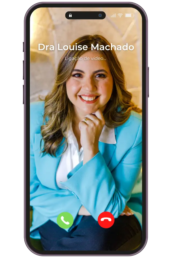 Dra Louise Machado em chamada de vídeo